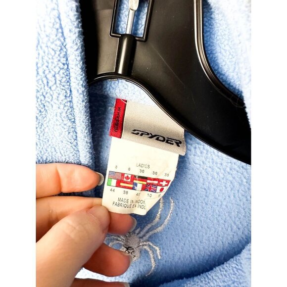 Spyder Full Zip Logo Fleece Blue Sweater Jacket Ladies 8 Womens Athletic Outdoor - Picture 5 of 8